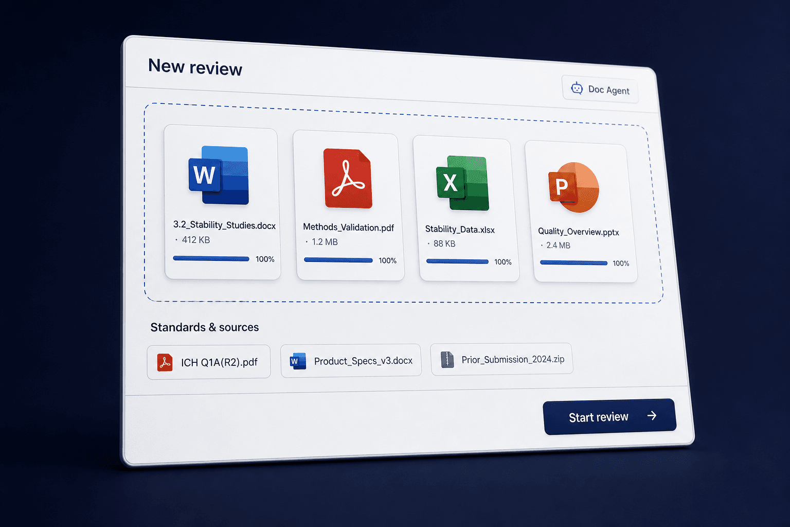 Upload documents and attach standards